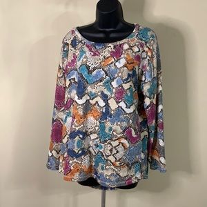 I Joah, Large, Mutli-Color Snake Print Shirt